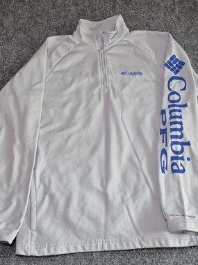 ​Columbia PFG Terminal Tackle 1/4 Zip Tech Fleece Grey Medium Fishing Gear